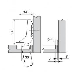 BLUM zawias 110 stopni CLIP TOP BLUMOTION drzwi wpuszczane 71B3750