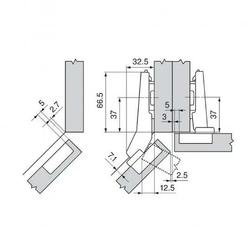 BLUM zawias kątowy nakładany +45 stopni CLIP TOP BLUMOTION 79B3558