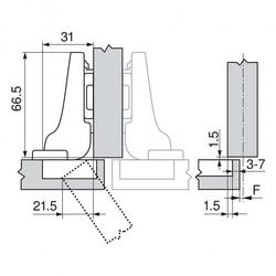 BLUM zawias clip top 110 stopni, bliźniaczy 71T3650
