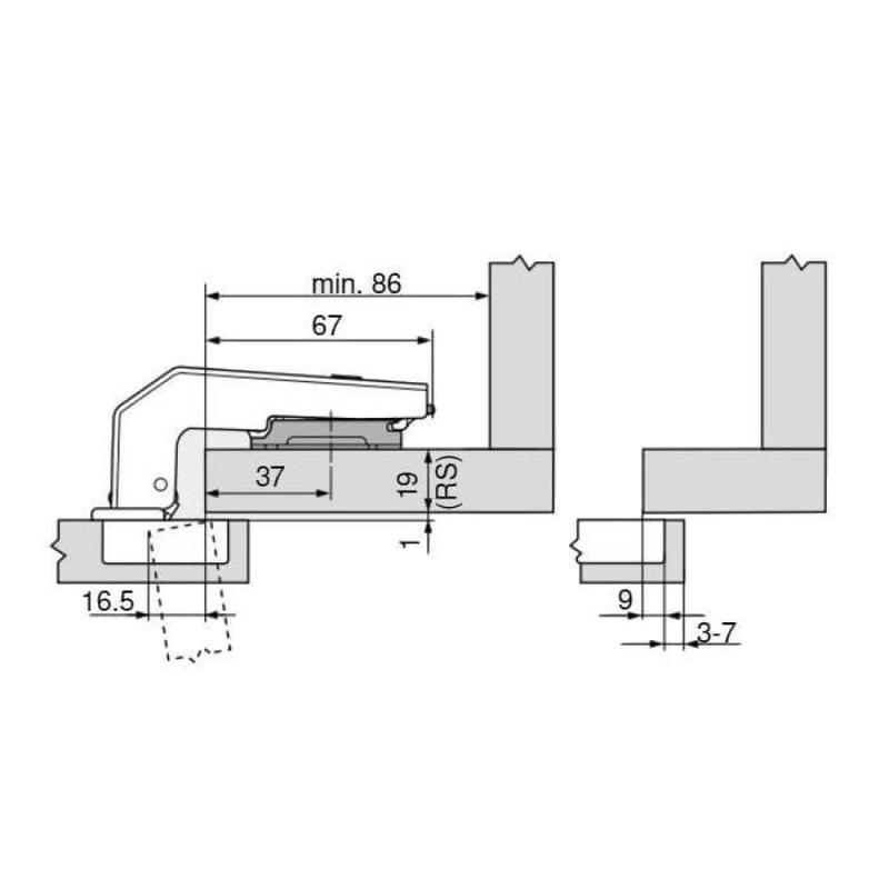 BLUM zawias clip top Blumotion 95 stopni 79B9950
