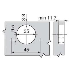 BLUM zawias 155 stopni, clip top bez sprężyny 70T7550
