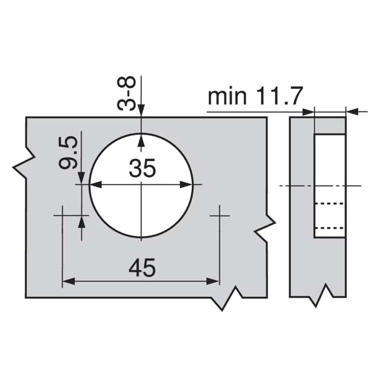 BLUM zawias 155 stopni, clip top bez sprężyny 70T7550