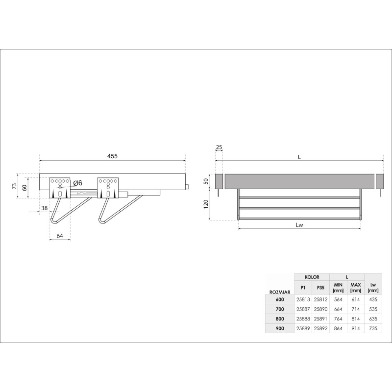 WB-666-600 P1 Kosz na buty SYMPHONY