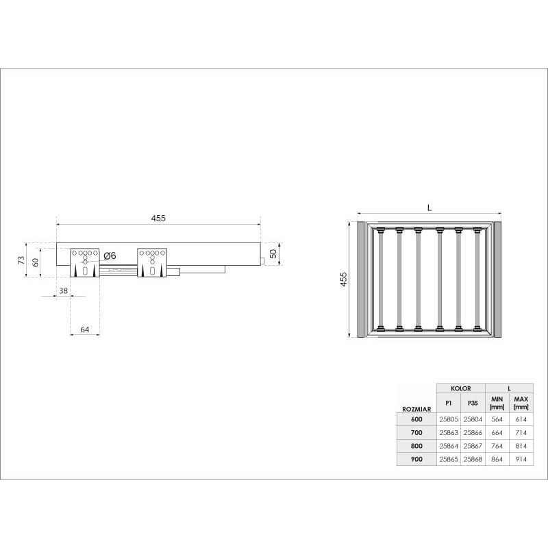 WB-662-600 P35 Wieszak na spodnie SYMPHONY