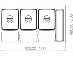 Kosz na śmieci RUBIO segregacja 3 pojemniki (3x15l.) antracyt | 90