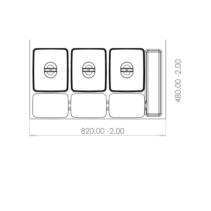 Kosz na śmieci RUBIO segregacja 3 pojemniki (3x15l.) antracyt | 90