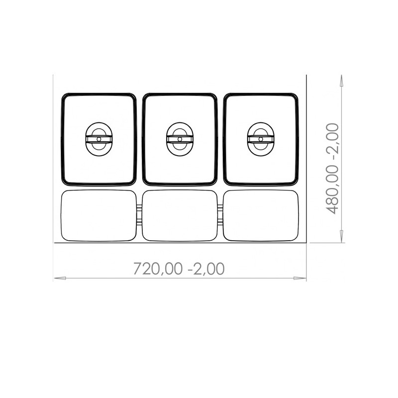 Kosz na śmieci RUBIO segregacja 3 pojemniki (3x15l.) antracyt | 80