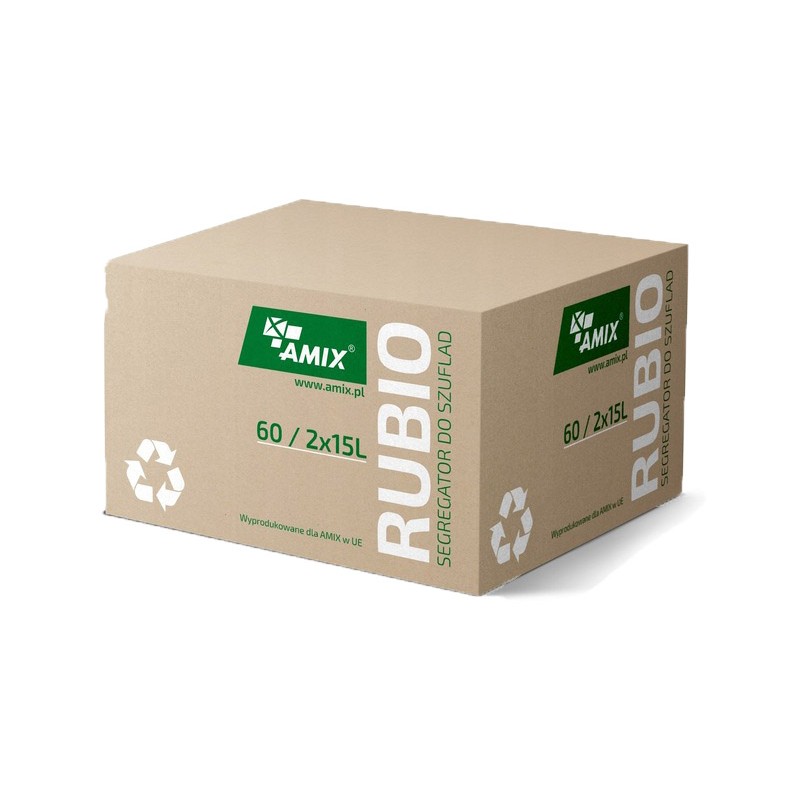 Kosz na śmieci RUBIO segregacja 2 pojemniki (2x15l.) antracyt | 60