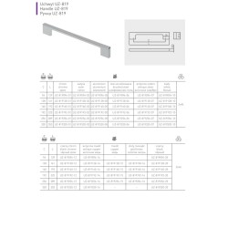 Uchwyt meblowy GTV UZ-819 aluminium, ZnAl, 256 mm - styl nowoczesny
