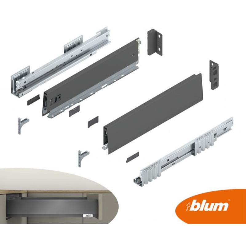 Szuflada BLUM Merivobox M (niska), L – 400mm, antracyt mat
