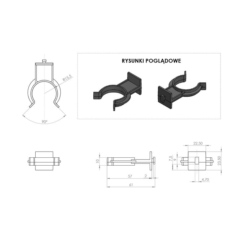 Klip do stopki MULTI-LEG PCV