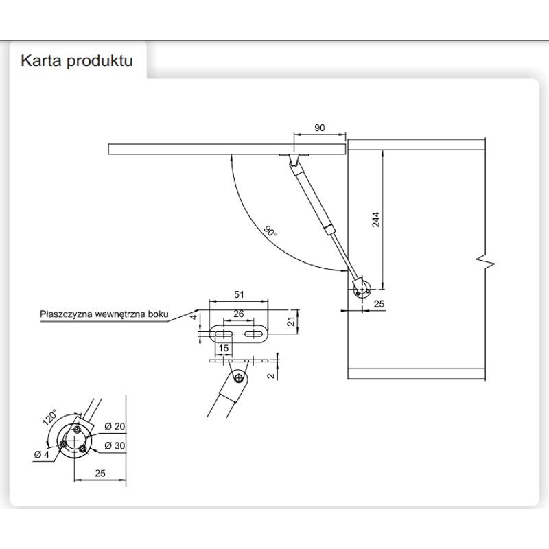 PODNOŚNIK GAZOWY 80N ATM PG-010